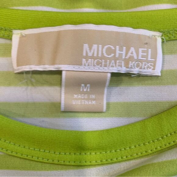Michael Michael Kors Neon Green Striped Maxi Dress Size Medium - Picture 5 of 8